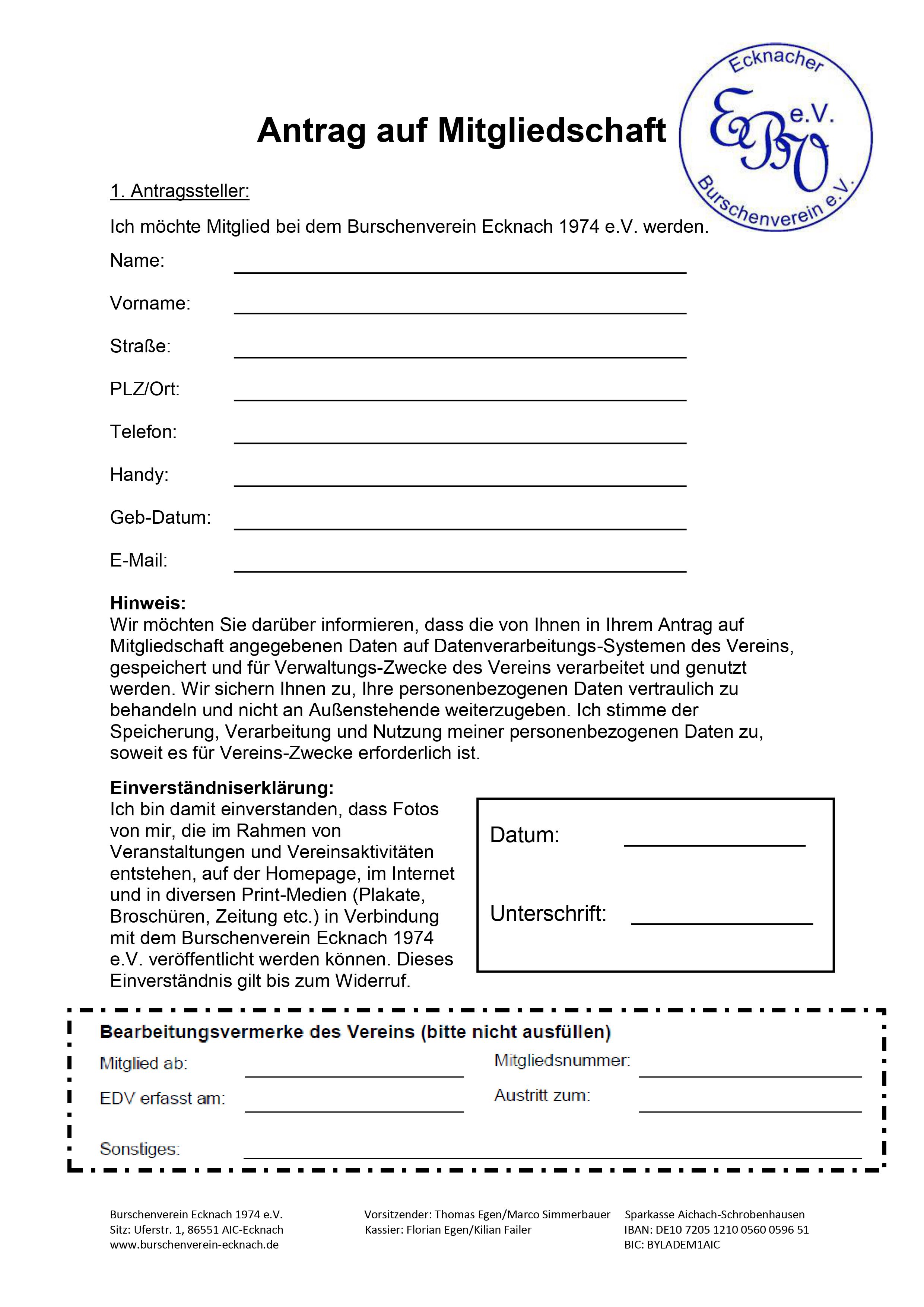 Mitgliedschaftsformular